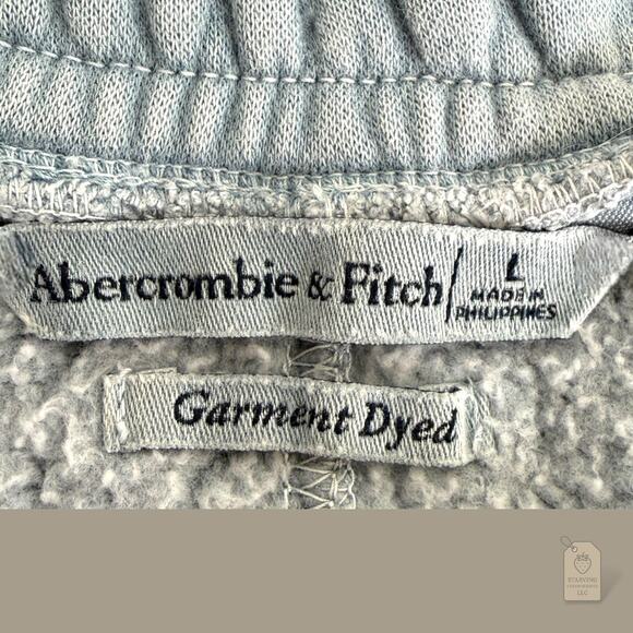 Abercrombie & Fitch Garment Dyed Blue Fleece Joggers Sweatpants Size L - Picture 7 of 8